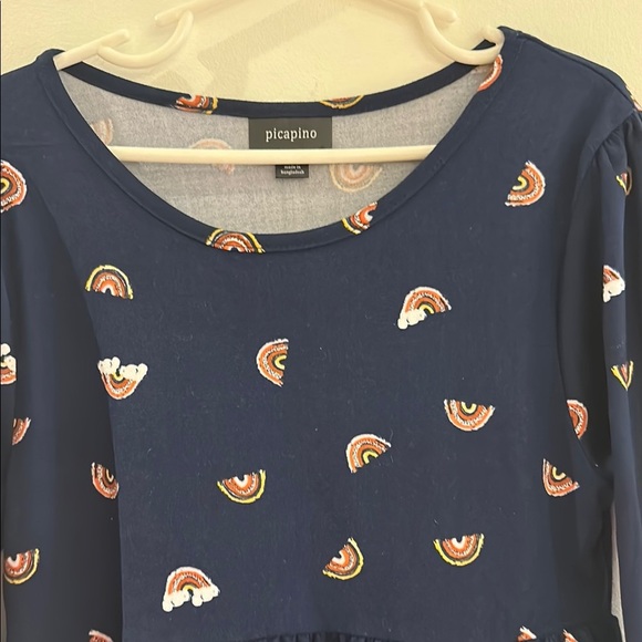 Hanna Andersson Navy Blue Kids Dress with Rainbow Print - Picture 4 of 4